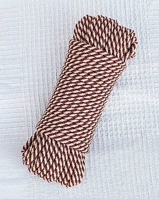 Corda PES djembe 5 mm Espiral Bordô / bege 20 m