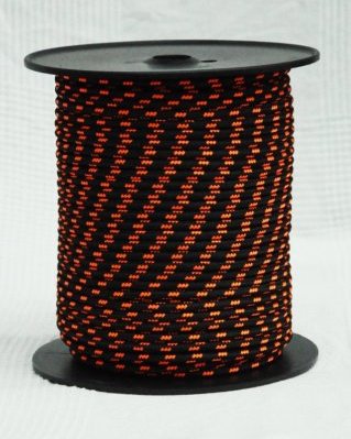 Corda PES djembe 6 mm Preto / laranja fluo 100 m