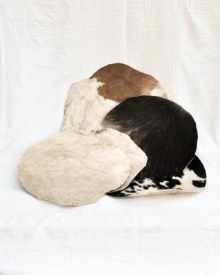 Pele de vaca tambor con pelo segunda escolha Pacote de 5 S