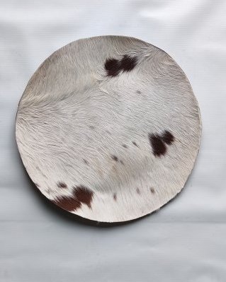 Pele de boi / vaca tambor semi espessa com pelo M