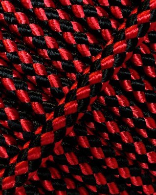 Corda PES djembe 5 mm Xadrez Vermelho / preto 20 m