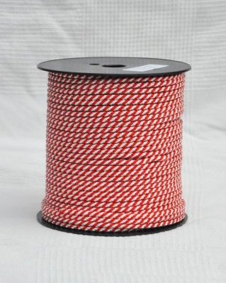 Corda PES djembe 5 mm Diagonal Vermelho / branco 100 m