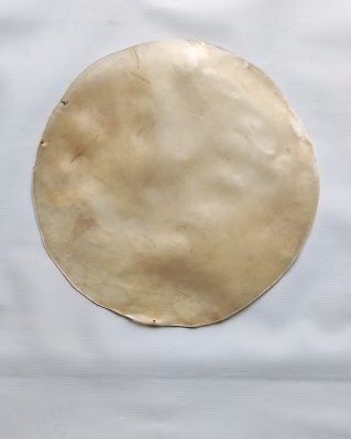 Pele de boi / vaca tambor semi espessa sem pelo S